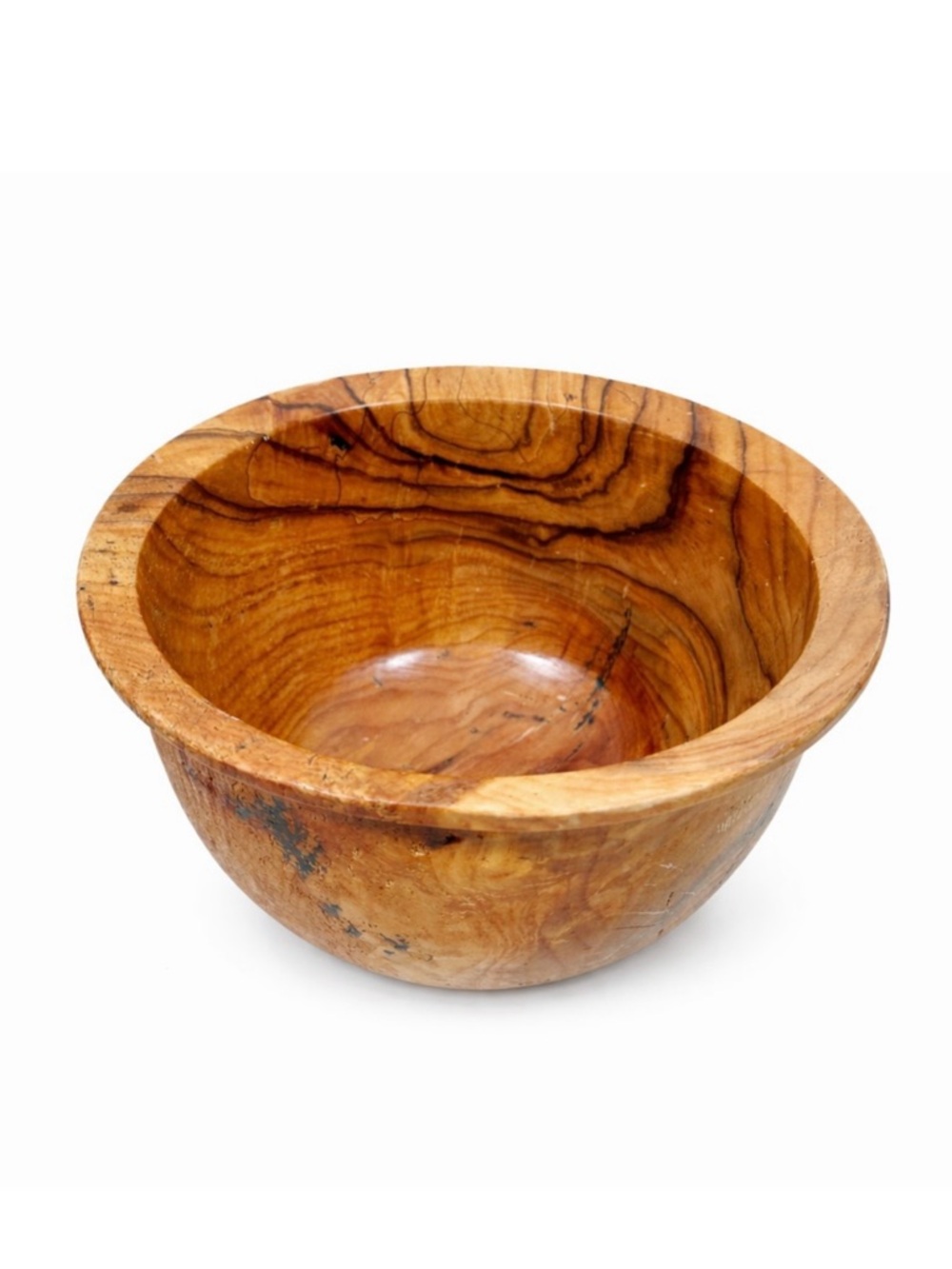 D. Rhudy Spalted Persimmon Wood Bowl Large Decorative Centerpiece Signed 7.5"H